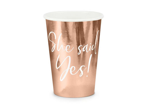 Picture of CUPS SHE SAID YES ROSE GOLD 220ML - 6 PACK